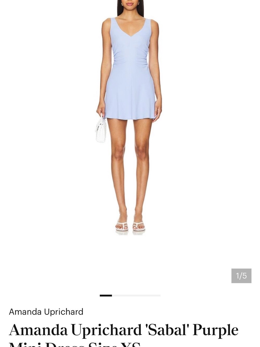 Amanda Uprichard Lavender V-Neck Mini Dress